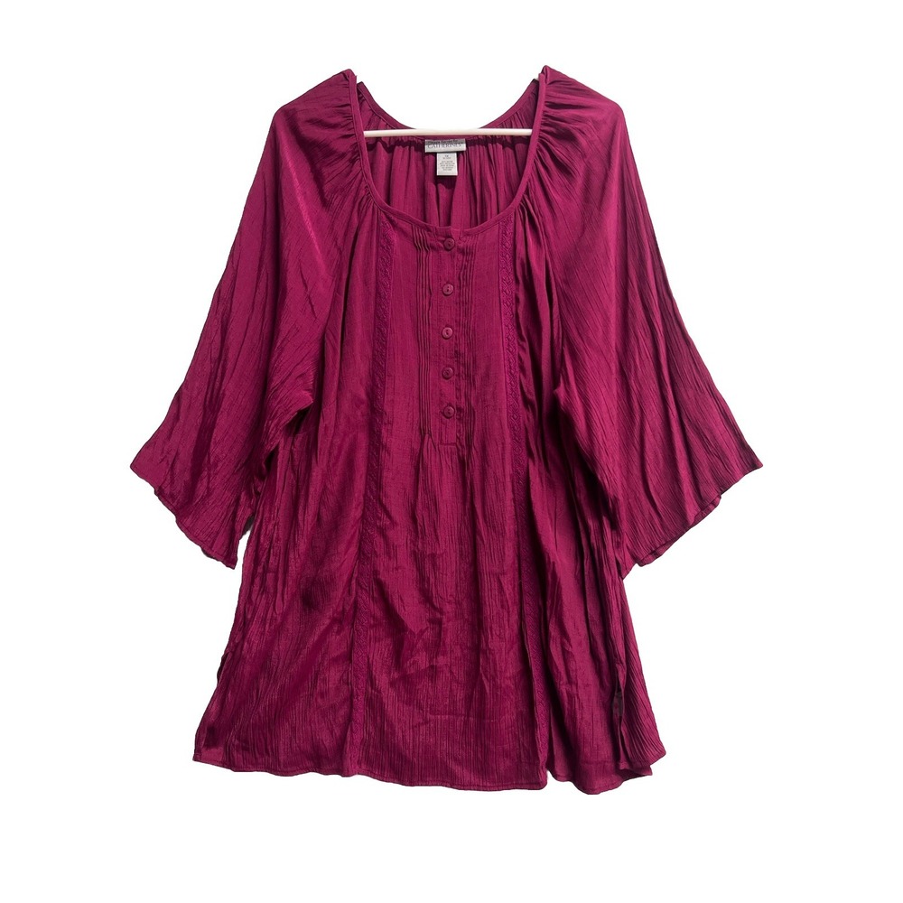 Catherines  BLOUSE‎ SZ 1X PEASANT Magenta
